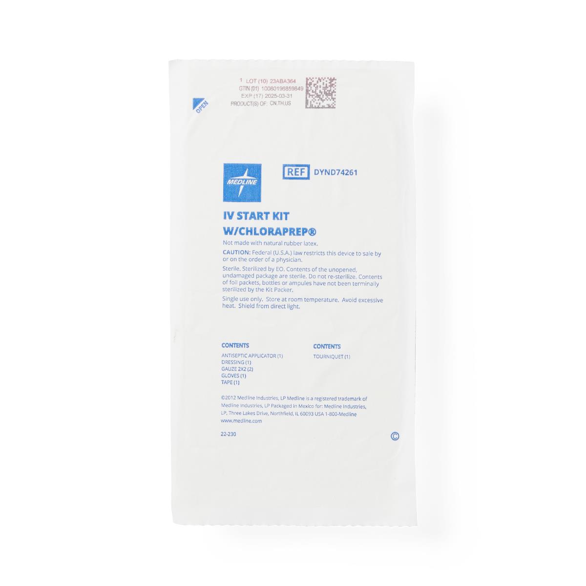 Medline IV Start Kits with ChloraPrep Skin Prep