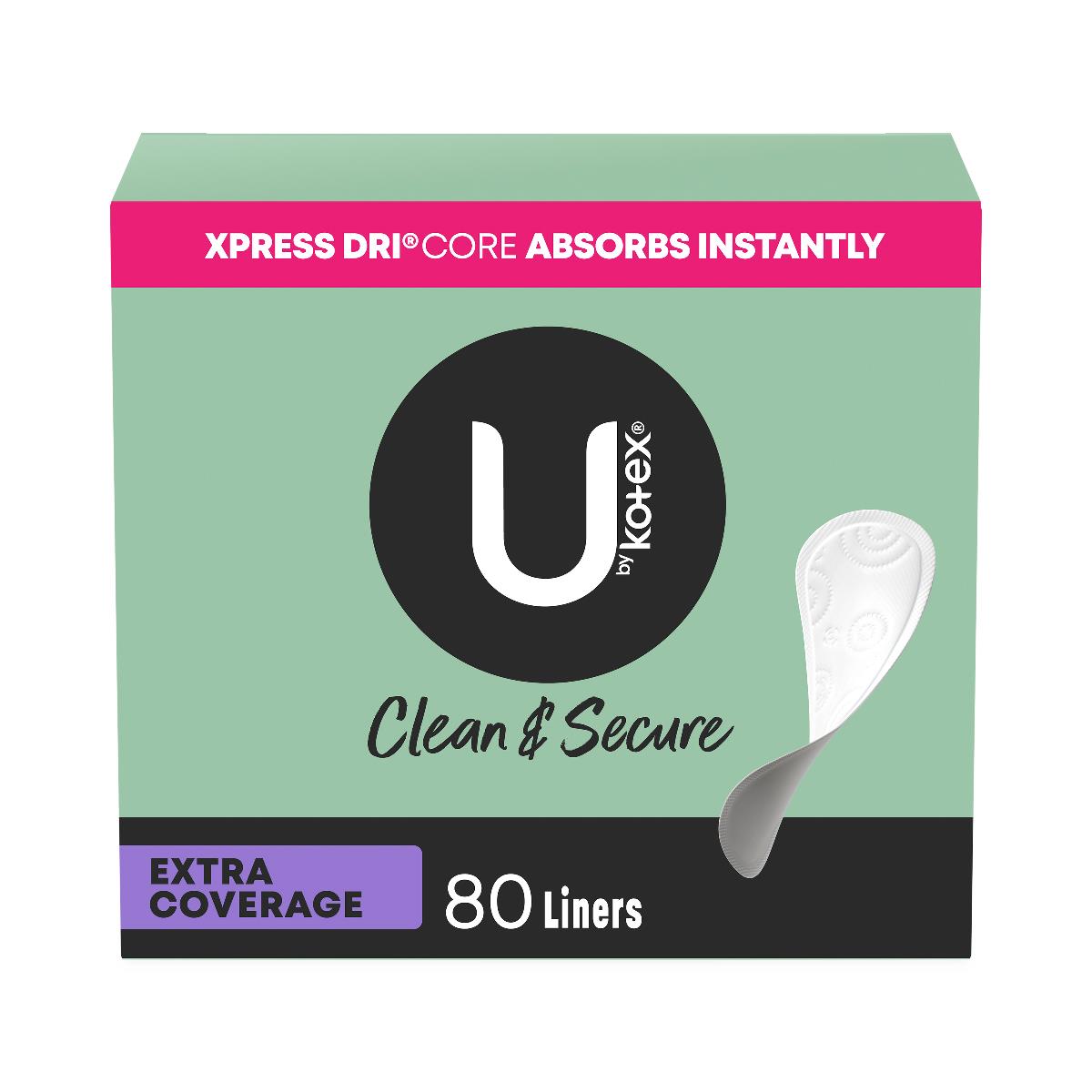 U by Kotex Clean + Secure Panty Liners