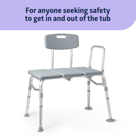Medline Bathe Safe and Easy Kit for Caregivers with Shower Transfer Bench