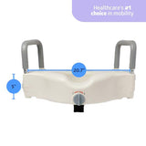 Medline Sit and Stand Toileting Kit, highlighting caregiver assistance.