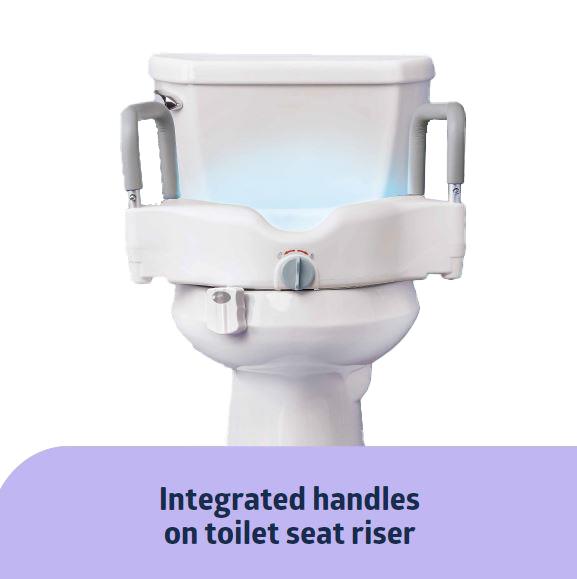 Medline Sit and Stand Toileting Kit, showing compact storage.