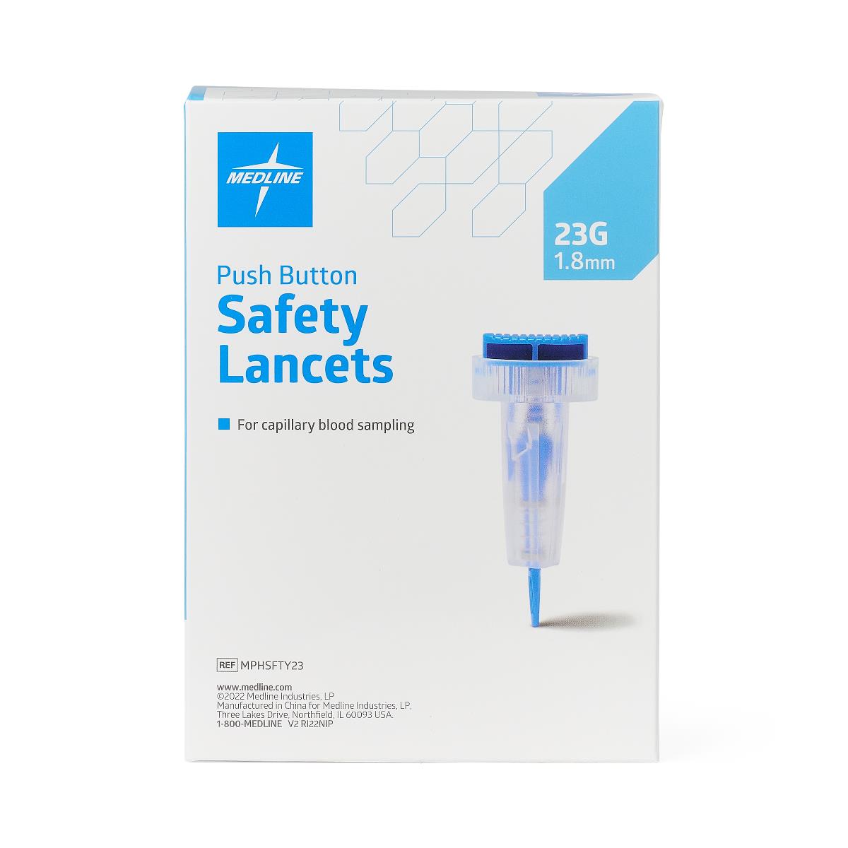 Medline Push Button Safety Lancets