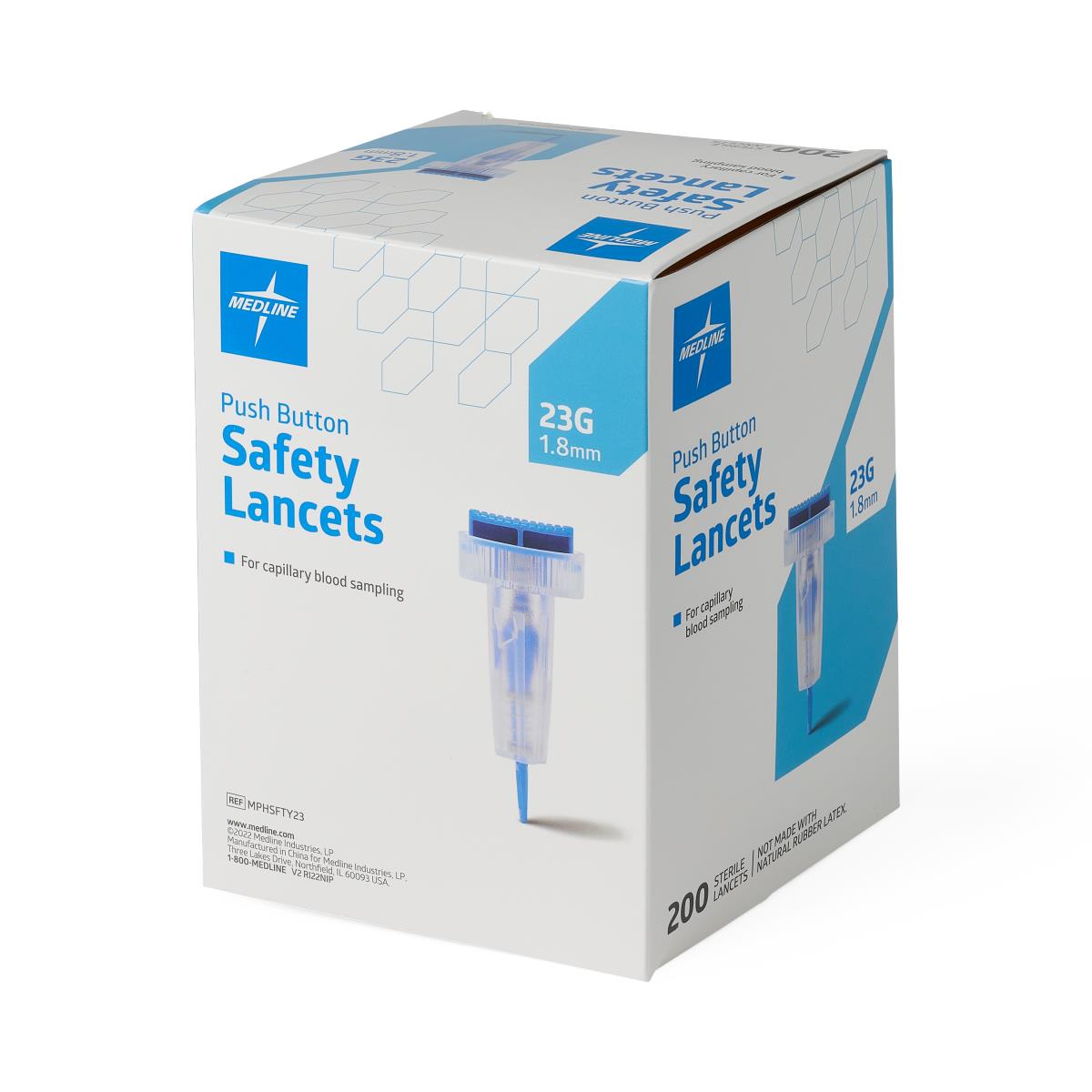 Medline Push Button Safety Lancets