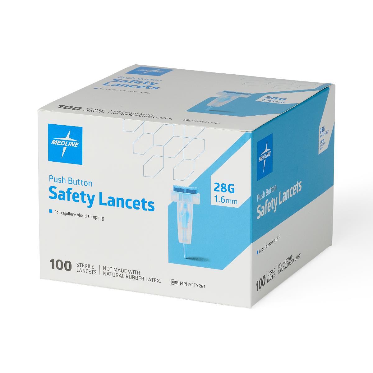 Medline Push Button Safety Lancets