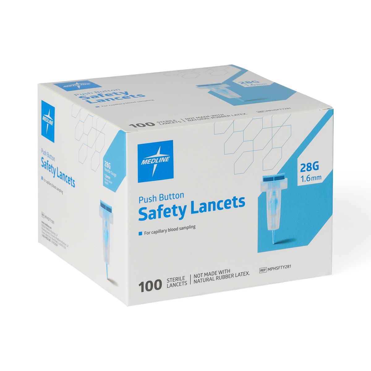 Medline Push Button Safety Lancets