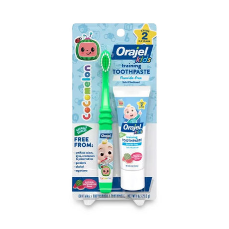 Orajel Kids Fluoride-Free Training Toothpaste with Toothbrush