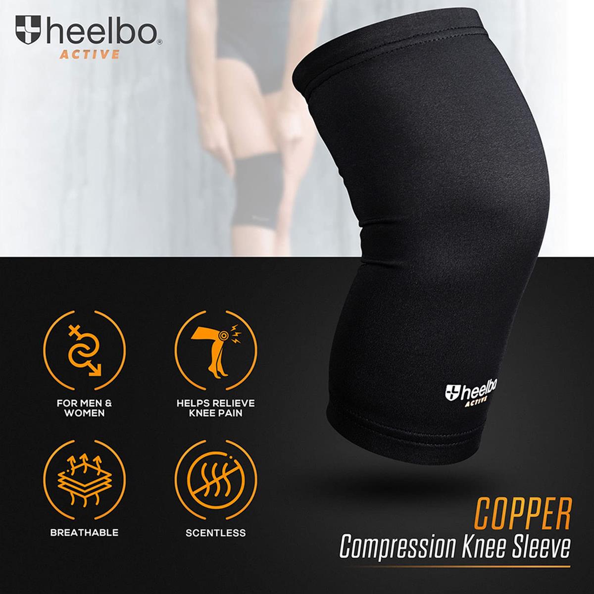 Heelbo Copper Knee Compression Sleeves
