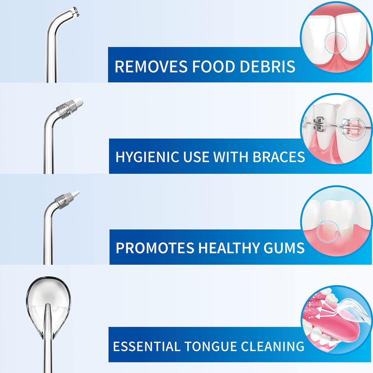 Cordless Water Flosser and Components