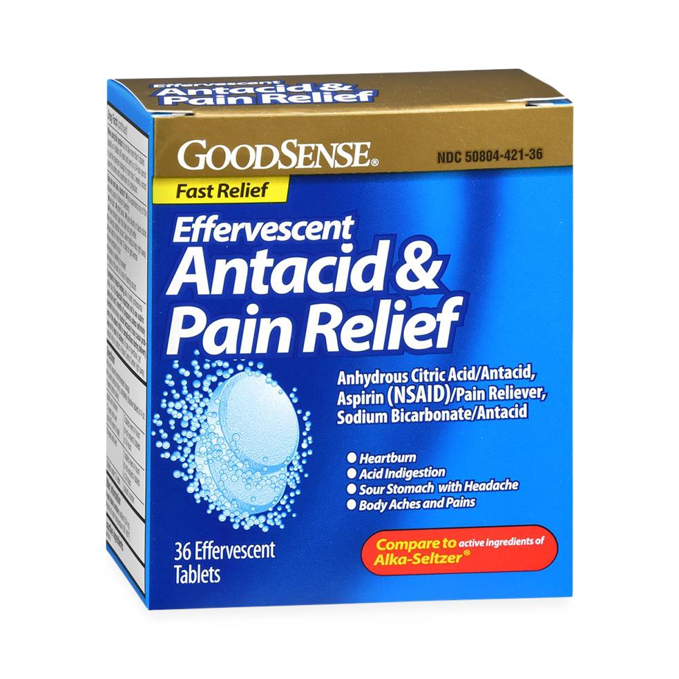 GoodSense Effervescent Antacid and Pain Relief Tablets