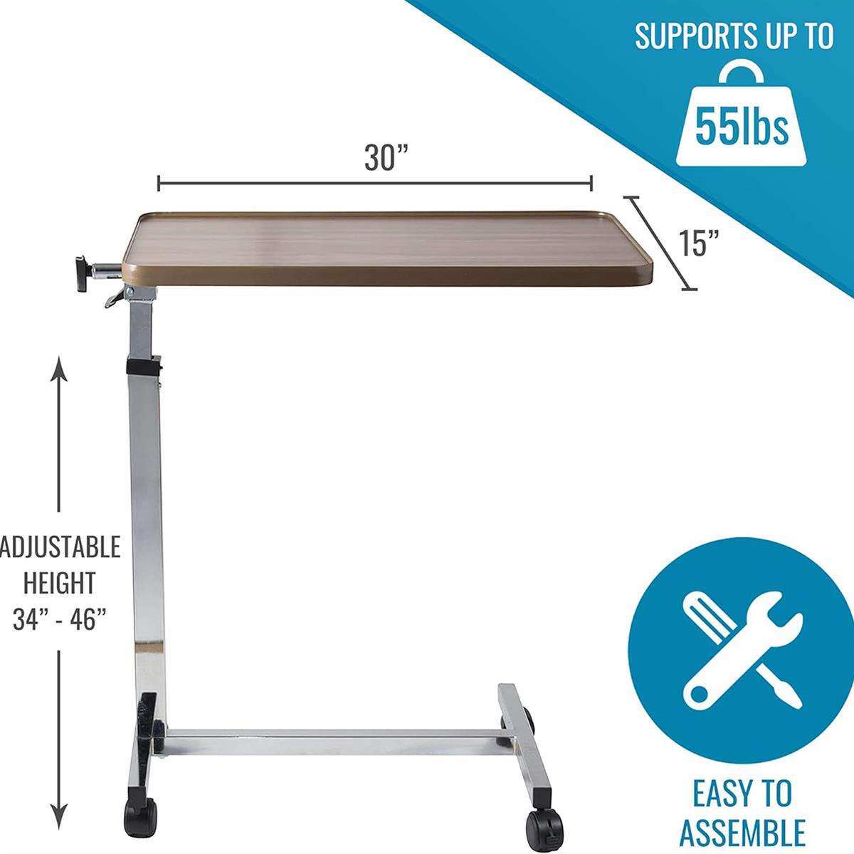 DMI Deluxe Tilt-Top Overbed Table