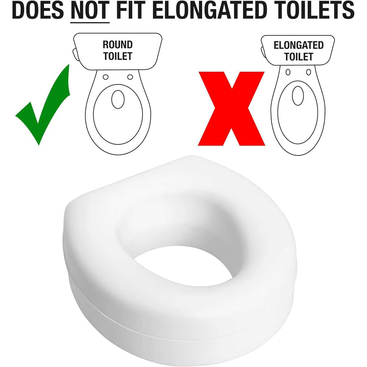 HealthSmart Portable Elevated Toilet Seat Risers