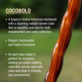 Brazos Twisted Cocobolo Walking Cane - BeHope