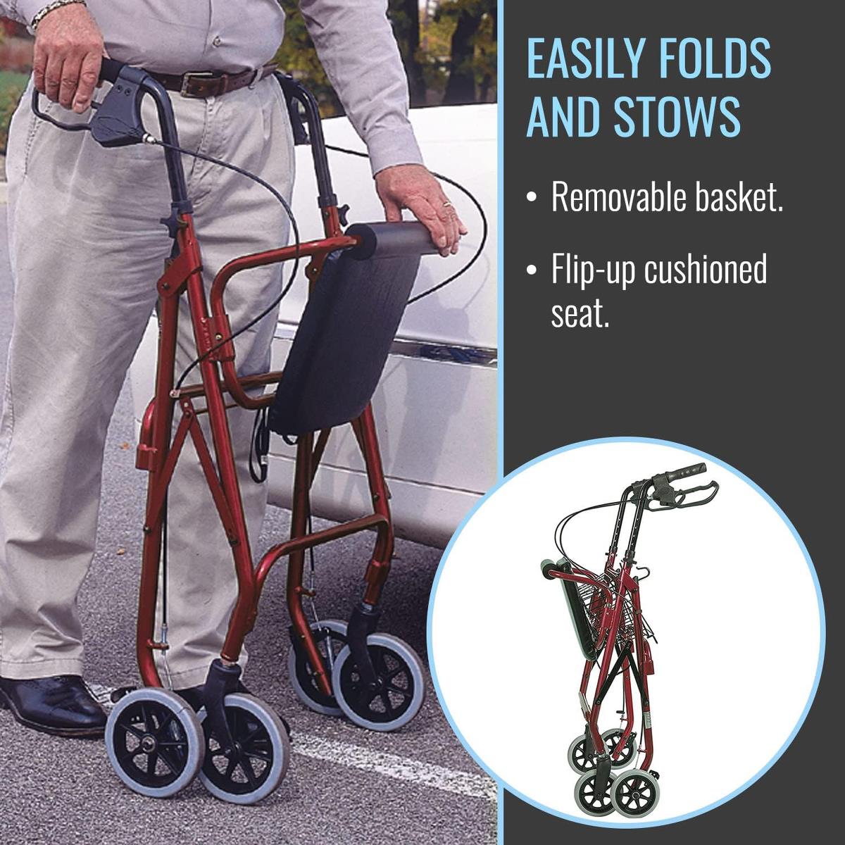 HealthSmart Folding Aluminum Rollator Walkers