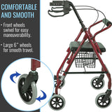 HealthSmart Folding Aluminum Rollator Walkers