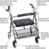 Lightweight Extra-Wide Heavy-Duty Aluminum Rollators