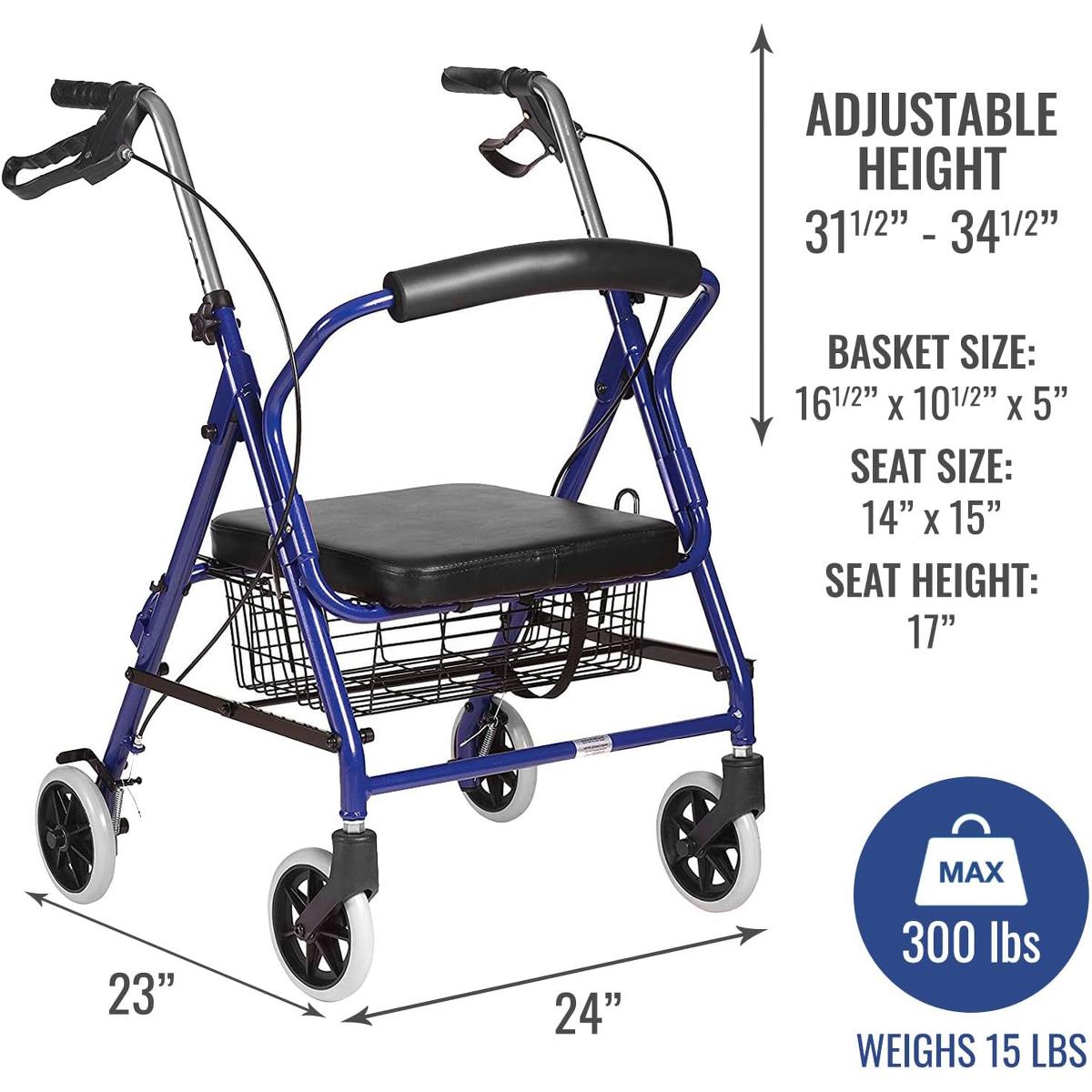 HealthSmart Ultra Lightweight Hemi Aluminum Rollators