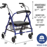 HealthSmart Ultra Lightweight Hemi Aluminum Rollators