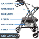 HealthSmart Ultra Lightweight Hemi Aluminum Rollators