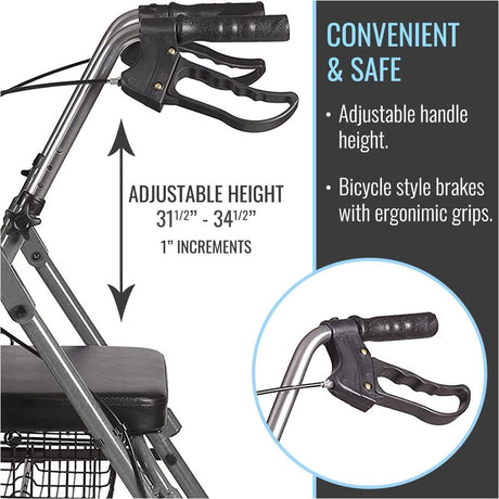 Healthsmart Ultra Lightweight Hemi Aluminum Rollators - BeHope