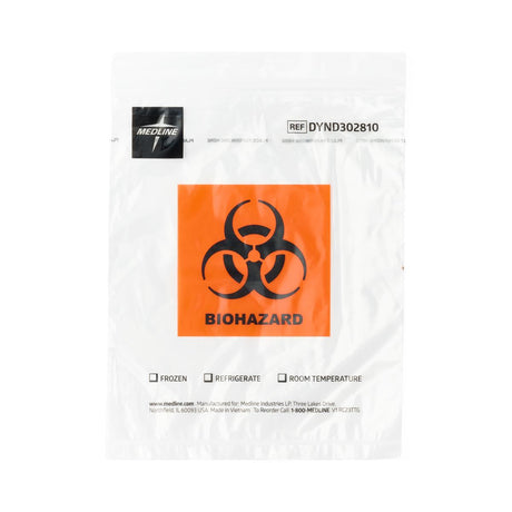 Medline Zip-Style Specimen Bags with Biohazard Symbol
