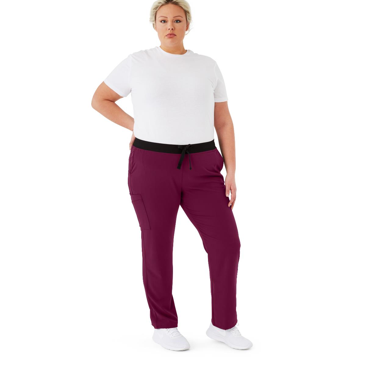 Varick AVE Women's Regular Length Scrub Pants Wine