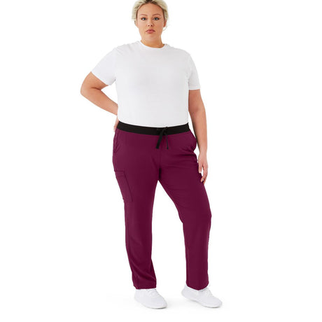 Varick AVE Women's Regular Length Scrub Pants Wine