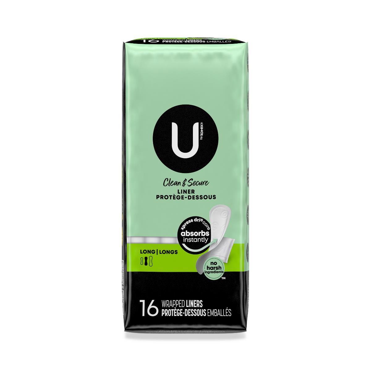 U by Kotex Clean + Secure Panty Liners