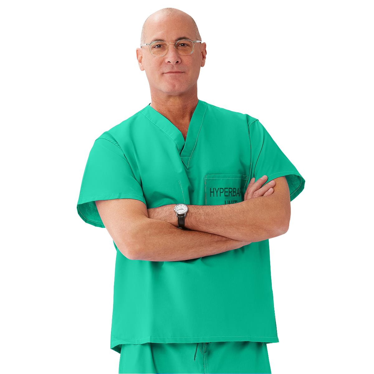 CottonCare Unisex 1-Pocket Scrub Tops for Hyperbaric Units (Style 658)
