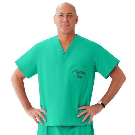 CottonCare Unisex 1-Pocket Scrub Tops for Hyperbaric Units (Style 658)