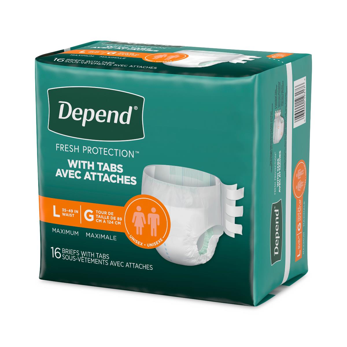 Depend Disposable Adult Incontinence Protection Briefs