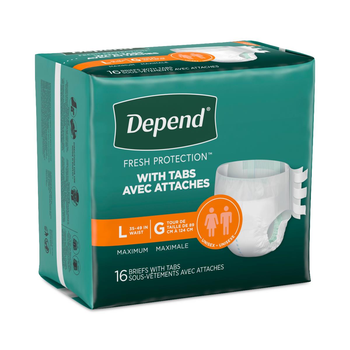 Depend Disposable Adult Incontinence Protection Briefs