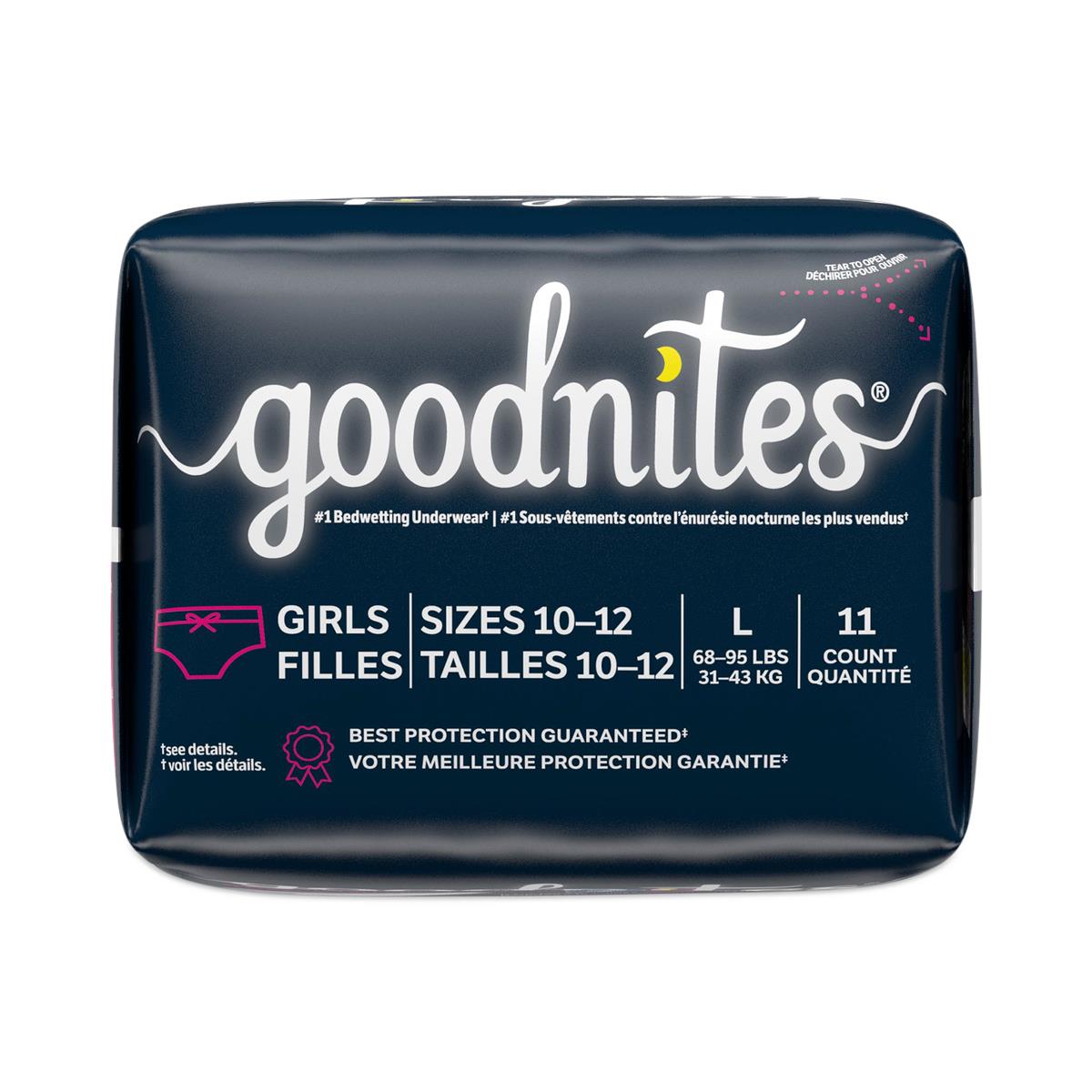 Goodnites Girls' Overnight Bedwetting Underwear - BeHope