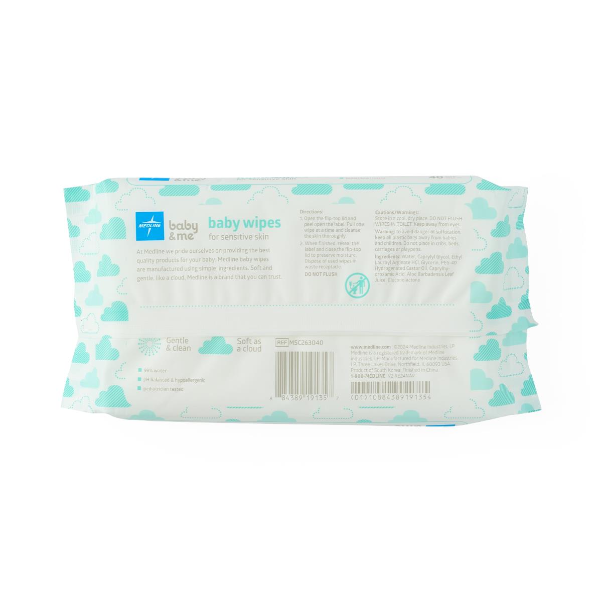 Medline Hypoallergenic Fragrance-Free Baby Wipes