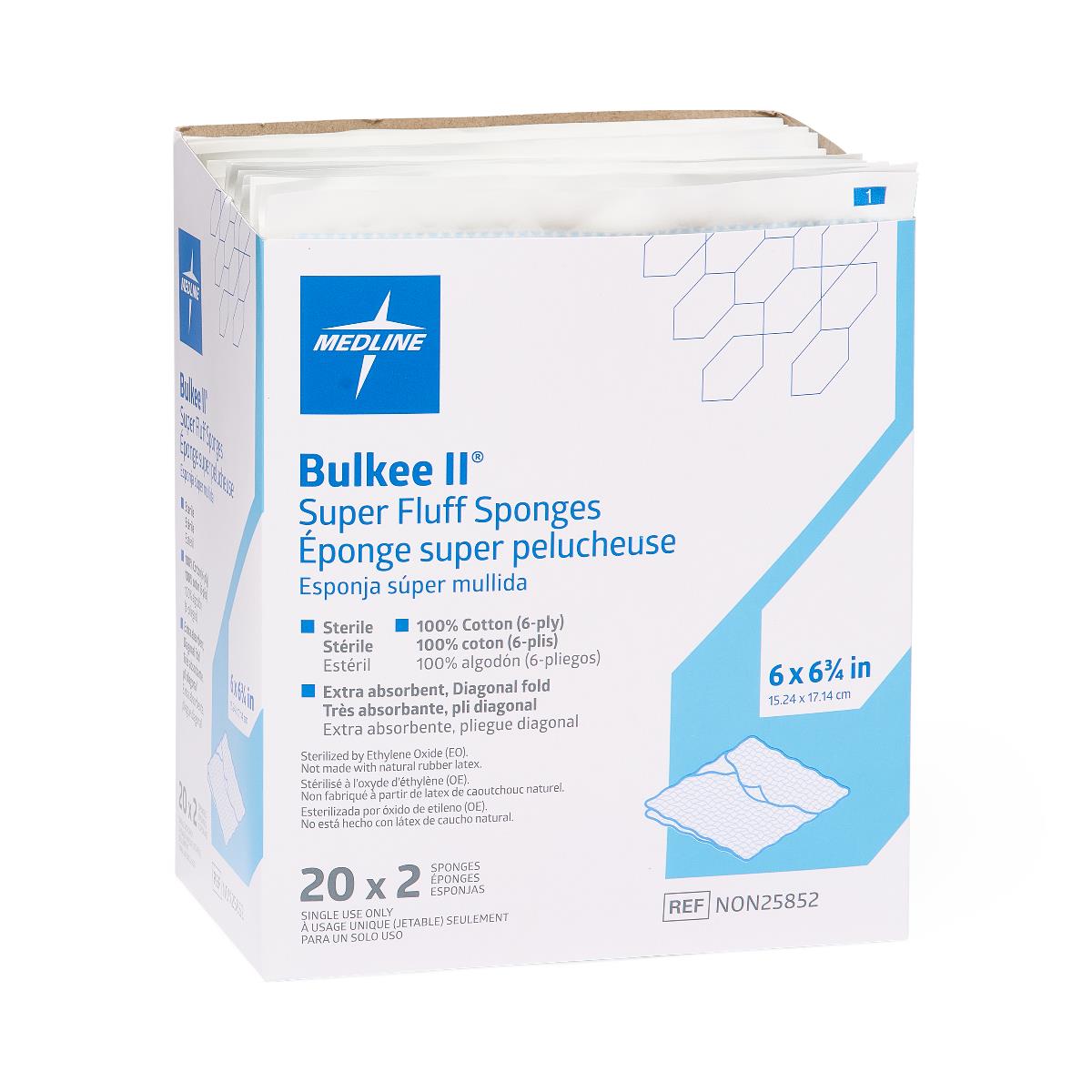 Bulkee II Sterile Extra Absorbent Super Fluff Sponge
