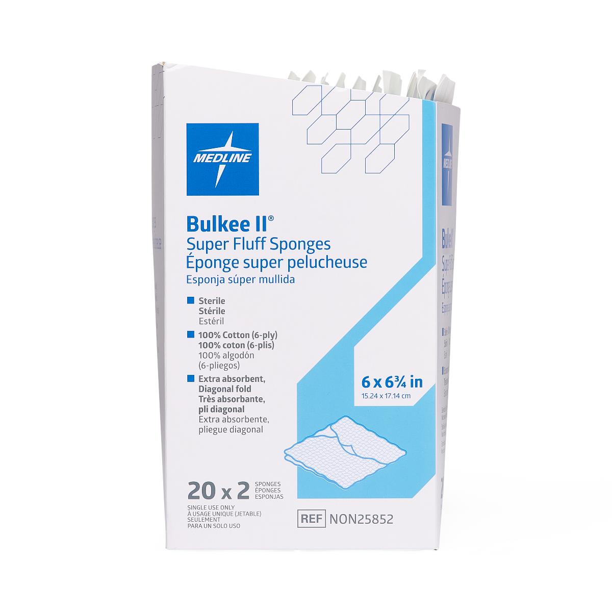 Bulkee II Sterile Extra Absorbent Super Fluff Sponge