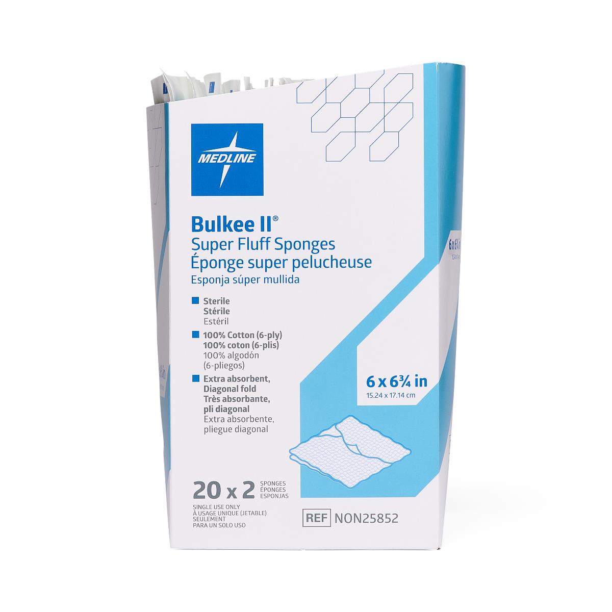 Bulkee II Sterile Extra Absorbent Super Fluff Sponge