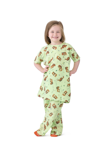 Medline Tired Tiger Tie-Closure Pediatric Patient Gowns