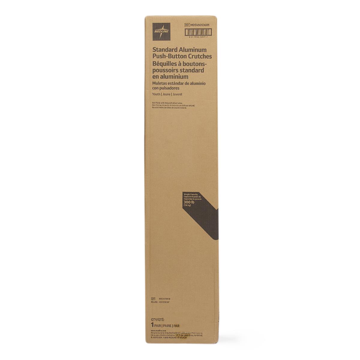 Medline Standard Aluminum Push-Button Crutches
