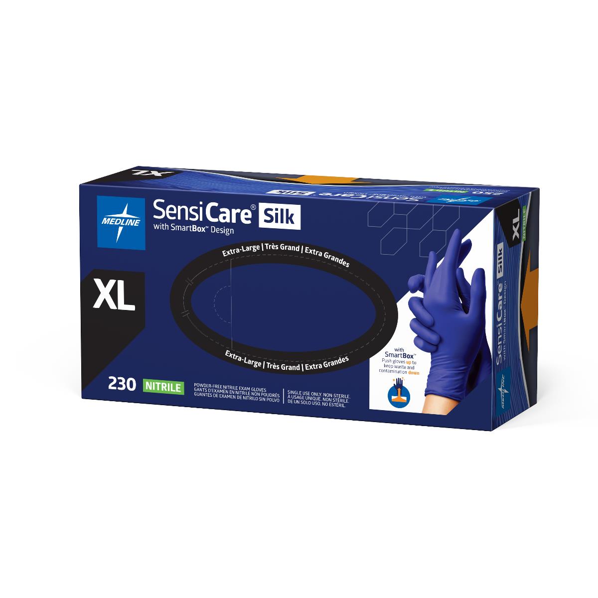 SensiCare Silk Powder-Free Nitrile Exam Gloves with SmartBox Design