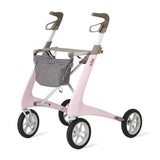 Byacre Carbon Ultralight Rollator, user pushing it comfortably outdoors.