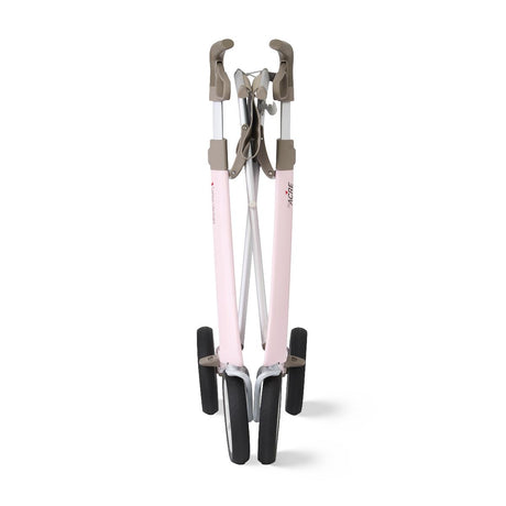 Byacre Carbon Ultralight Rollator, folded for compact storage and transport.