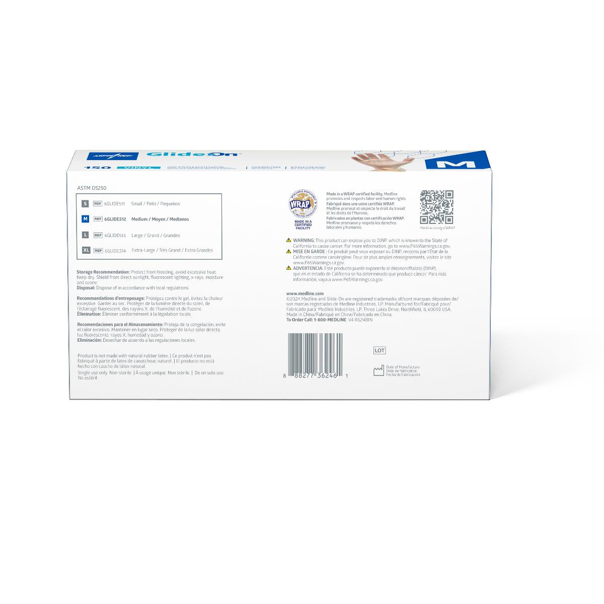 Glide-On Powder-Free Vinyl Exam Gloves - CA Only
