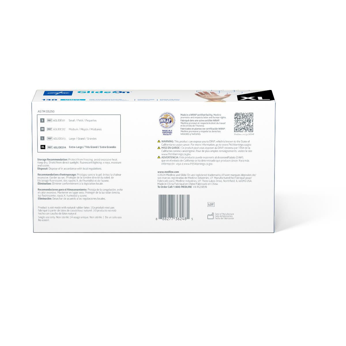 Glide-On Powder-Free Vinyl Exam Gloves - CA Only