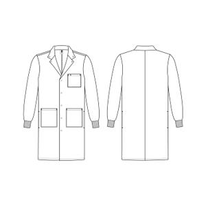 Medline Propel Unisex 4-Pocket Full-Length Lab Coat with Knit Cuffs