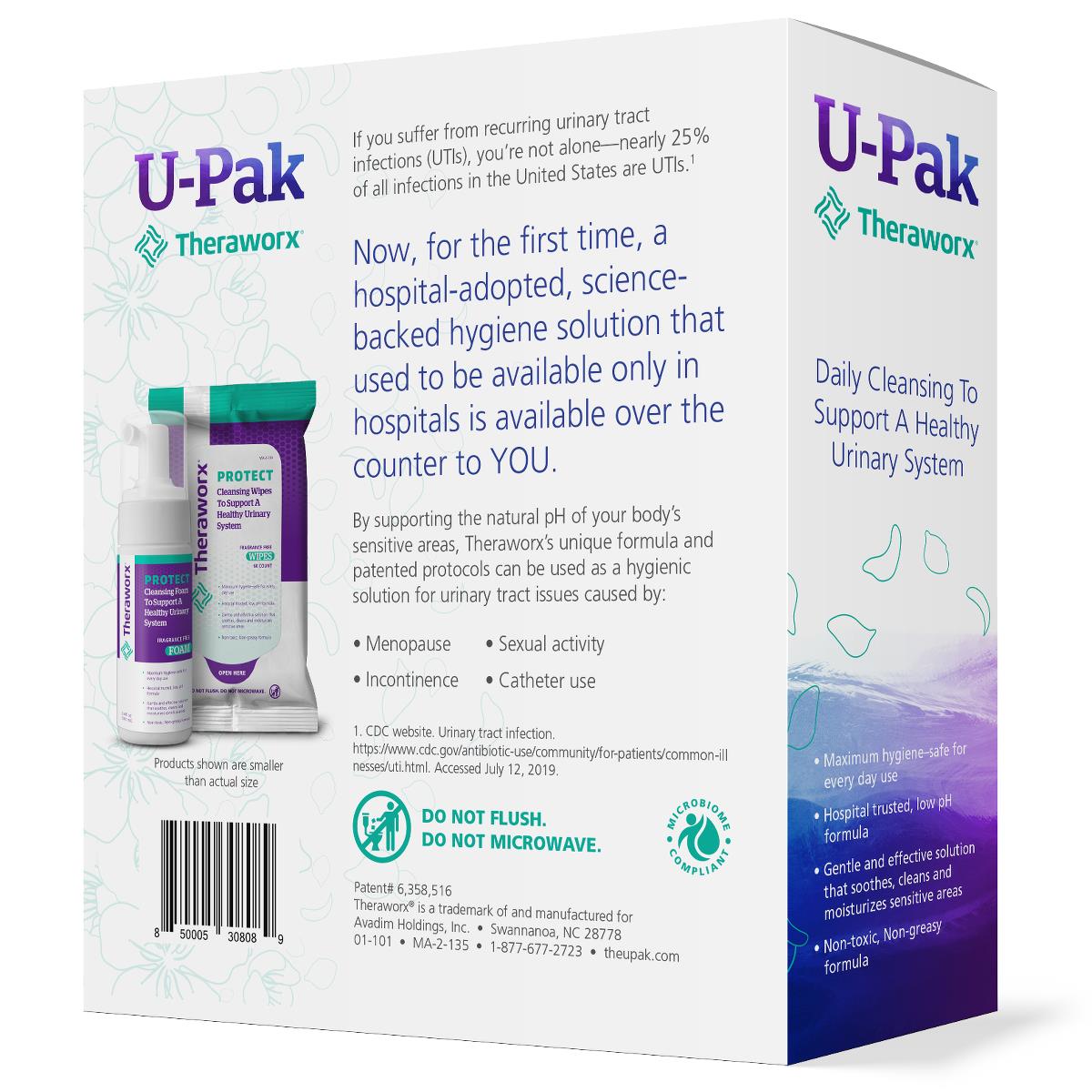Theraworx U-pak Personal Urinary / Catheter Care Wipes - BeHope