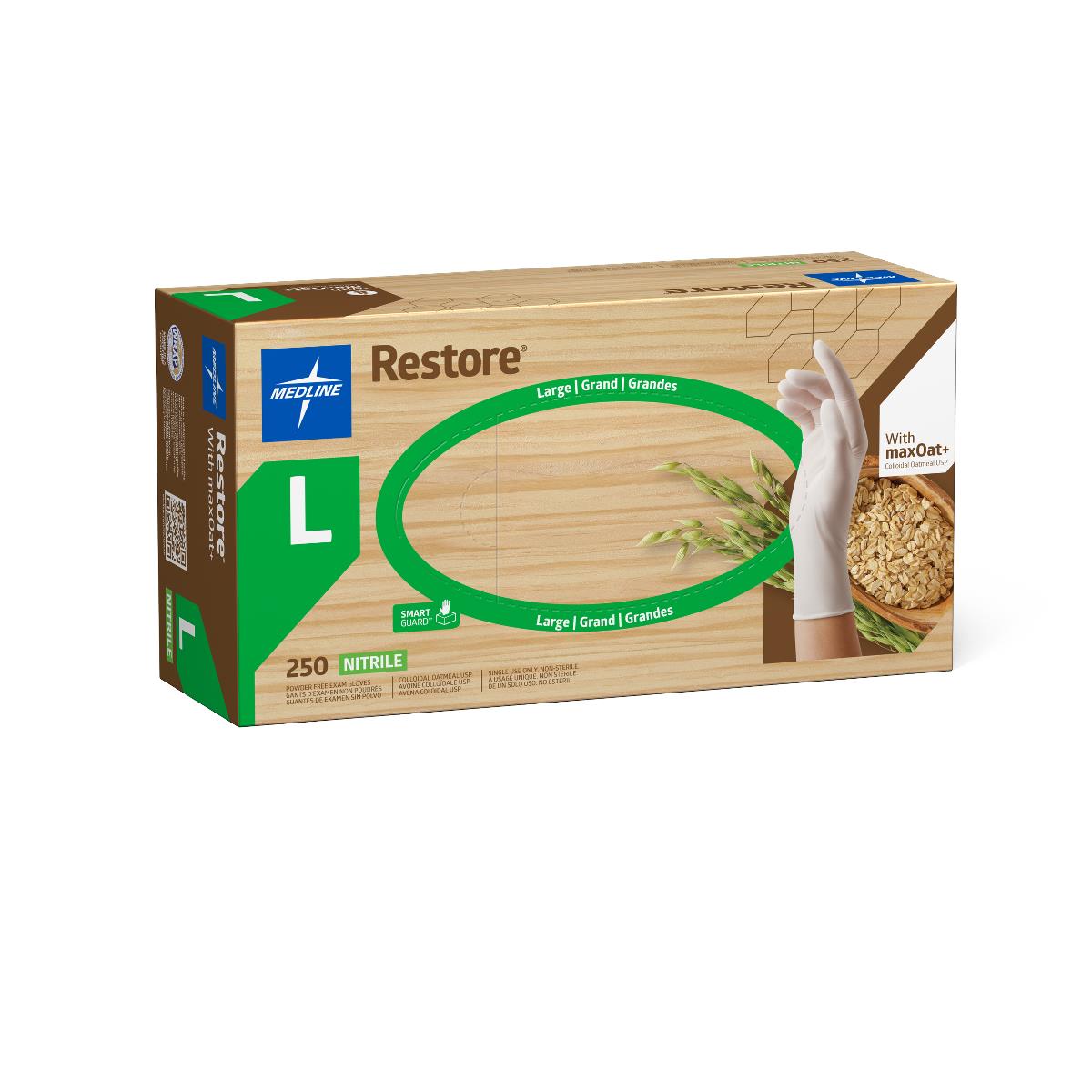 Restore Powder-Free Nitrile Exam Gloves with Oatmeal