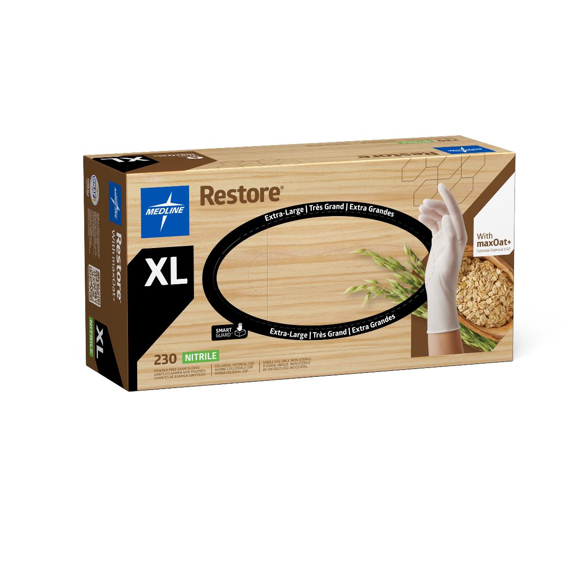 Restore Powder-Free Nitrile Exam Gloves with Oatmeal