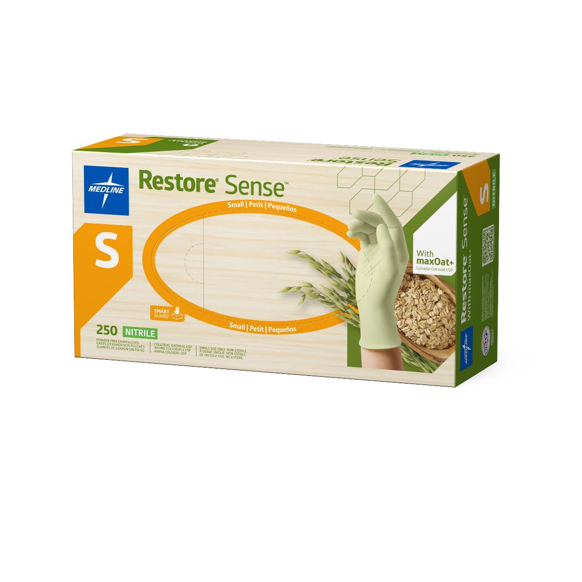 Restore Sense Powder-Free Nitrile Exam Gloves with maxOat+