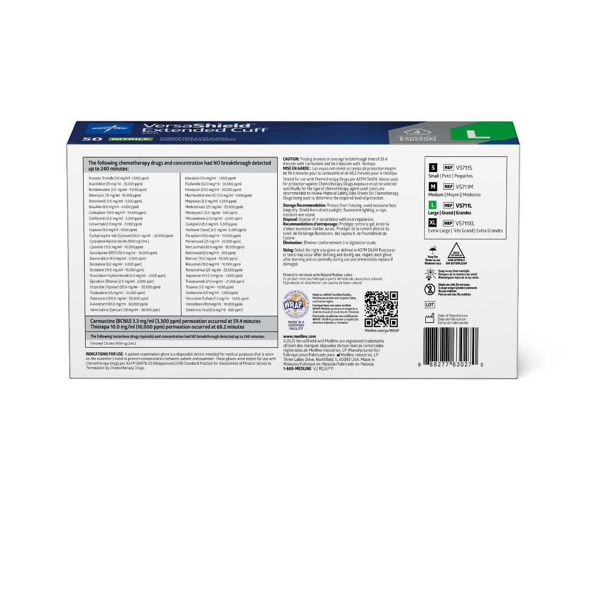 VersaShield Extended Cuff Powder-Free Nitrile Exam Gloves