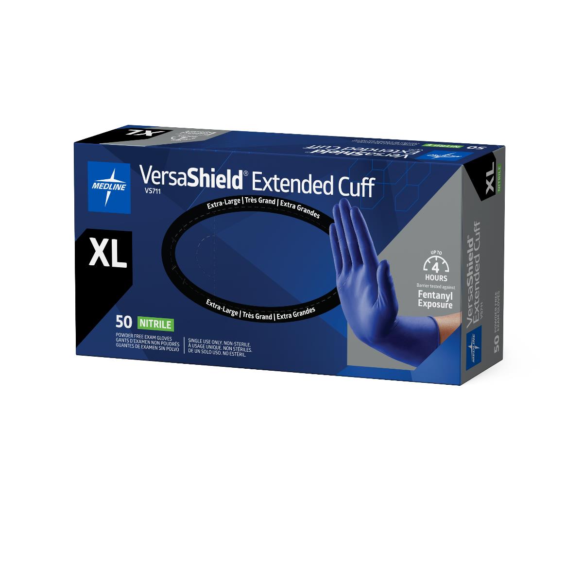 VersaShield Extended Cuff Powder-Free Nitrile Exam Gloves